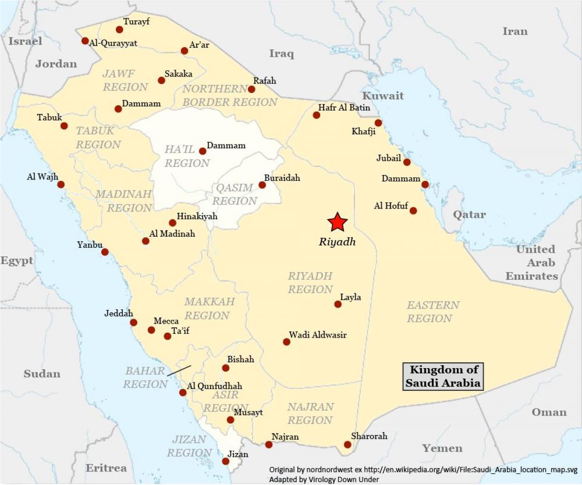 Žemėlapis najran Saudo Arabija
