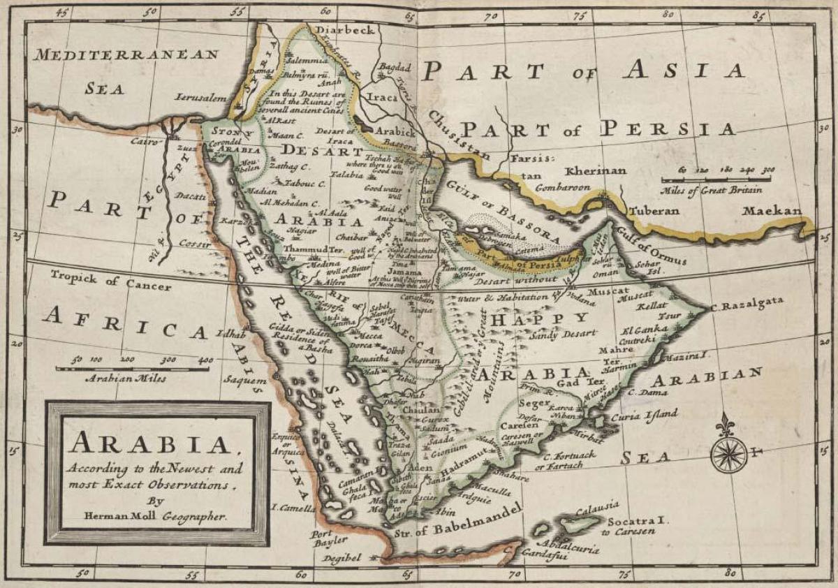 Žemėlapis senovės Saudo Arabija