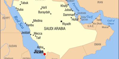 Jizan KSA žemėlapyje