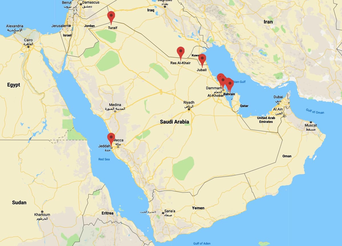 žemėlapis Saudo Arabijos al khobar