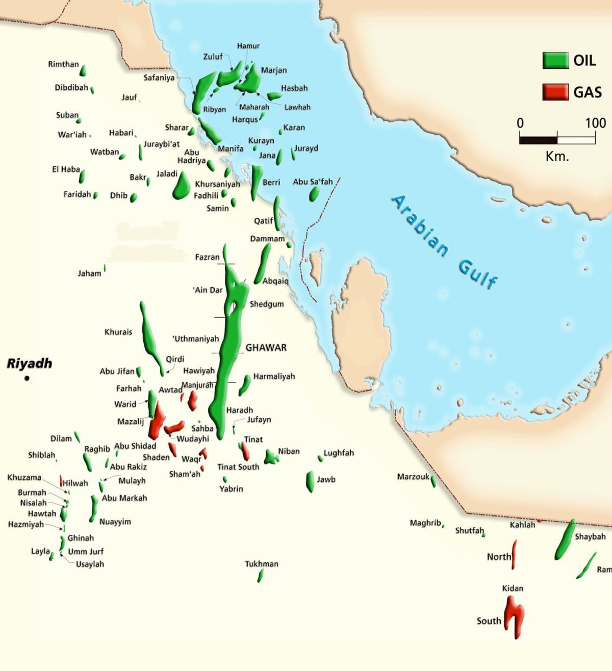 Žemėlapis manifa Saudo Arabija