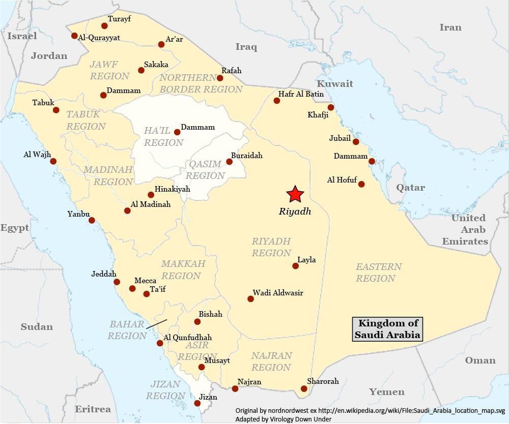 Žemėlapis najran Saudo Arabija