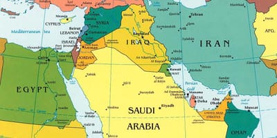 Žemėlapis Saudo Arabija aplinkinių šalių
