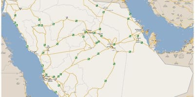 Žemėlapis detalus Saudo Arabija