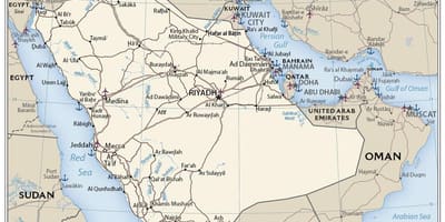 Žemėlapis dhahran Saudo Arabija 