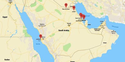 Žemėlapis Saudo Arabijos al khobar