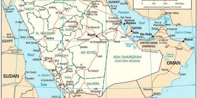 Žemėlapis Saudo Arabija politinė