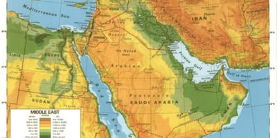 Žemėlapis Saudo Arabijos dykuma